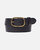 35075 Marin Statement Buckle Leather Belt - Black