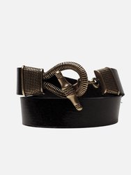 35505 Mika Women's Anchor Buckle Belt - Black
