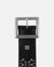 40029 Ezra | Studded Black Leather Belt With Square Buckle