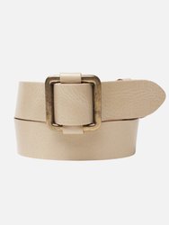 40514 Pelle Women's Adjustable Leather Slide Belt - Creme