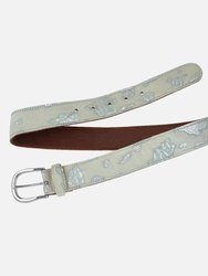 40600 Dakota | Women's Leather Fashion Belt | Metallic Calf Hair