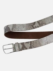 40601 Deborah | Woman's Snake Print Leather Belt | Gold Buckle