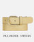 40603 Dana | Metallic Iguana Textured Leather Belt - Gold