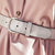 40604 Ela | Metallic Silver White Leather Belt