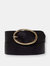 50001 Elsa | Oval Buckle Wide Leather Belt - Black