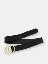 50005 Ginette | Women's Wide Leather Belt | Double Ring Buckle