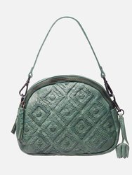6027 Matser Women's Mini Leather Crossbody Bag - Green