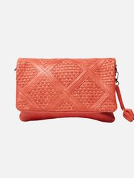 6030 Michels | Bohemian Leather Fold-Over Bag - Orange