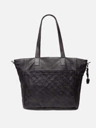 6036 Muskens Unisex Large Leather Tote Bag - Black