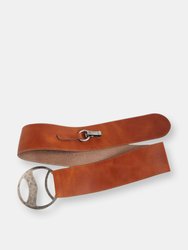 65800 Lieve | Women's Wide Leather Belt For Dresses | Hoop Buckle