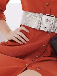 80600 Devina | Women's Wide Leather Belt for Dresses | Snake Print