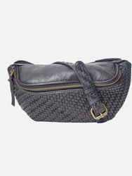 Barink | Hand-woven Leather Fanny Pack - Black