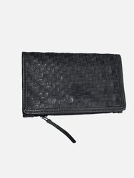Bart | Hand-woven Leather Clutch - Black