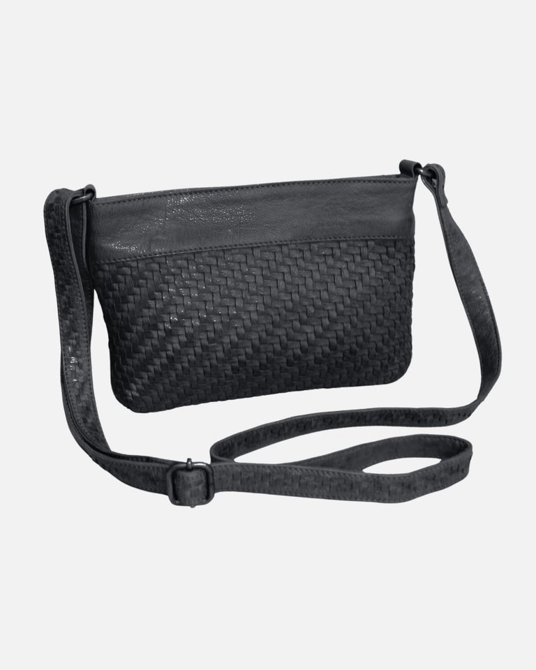 Bartels | Hand-Woven Leather Mini Crossbody Bag - Black