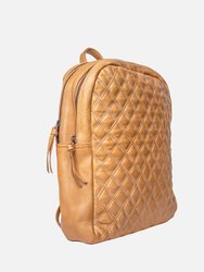 Bekema | Diamond-Patterned Leather Backpack