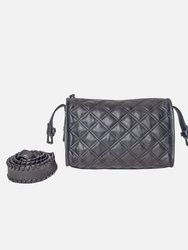 Beker | Diamond-Patterned Crossbody Bag - Black