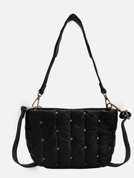 Bosse | Pillow Leather Crossbody Bag - Black