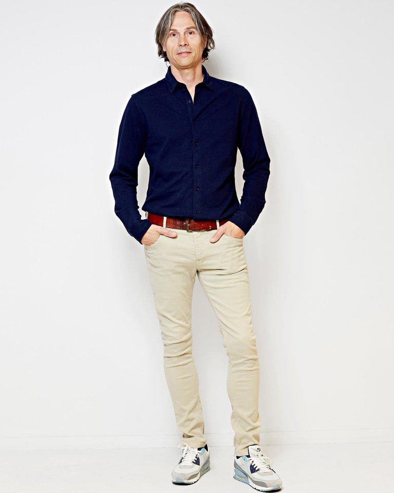 Brickell | Men's Long-Sleeve Cotton Shirt - Navy