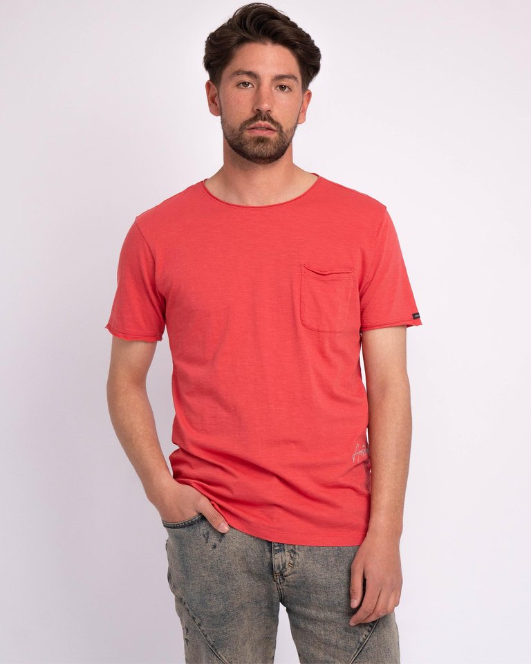 Collins | Men's Cotton T-Shirt - Coral