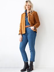 Dakota | Suede Leather Shirt Jacket - Cognac