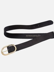 Daphne Oval Buckle Leather Belt