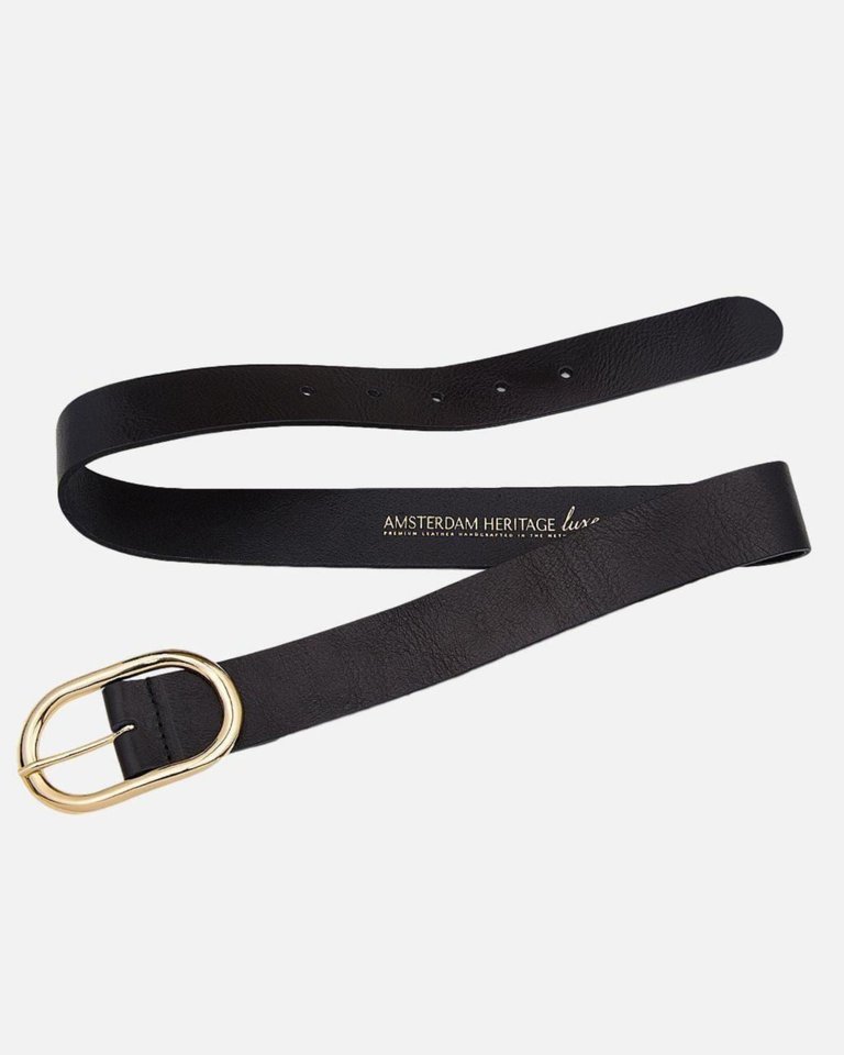 Daphne Oval Buckle Leather Belt