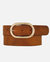 Daphne Oval Buckle Leather Belt - Cognac