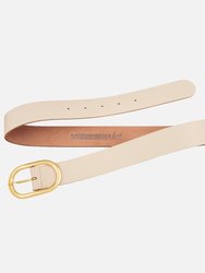 Daphne Oval Buckle Leather Belt
