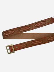 Daya | Studded Leather Belt With Square Buckle