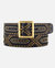 Daya | Studded Leather Belt With Square Buckle - Black