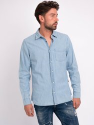 Flagler | Men's Denim Shirt - Light Blue Denim