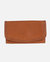 Fleur | Woven Accent Leather Continental Wallet - Camel