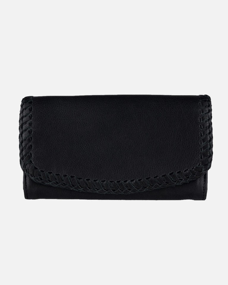 Fleur | Woven Accent Leather Continental Wallet