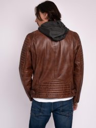 Jasper | Men's Leather Motorcycle Hoodie Jacket