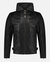 Jasper | Men's Leather Motorcycle Hoodie Jacket - Black