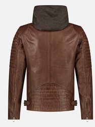 Jasper | Men's Leather Motorcycle Hoodie Jacket