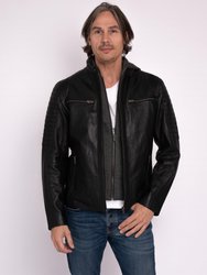 Jasper | Men's Leather Motorcycle Hoodie Jacket