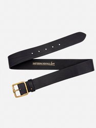 Kaya | Vintage Gold Square Buckle Leather Belt