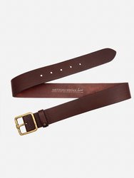 Kaya | Vintage Gold Square Buckle Leather Belt