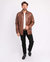 Krome | Men's Button-Down Leather Jacket - Cognac