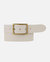 May | Classic Leather Belt With Rectangular Buckle - Beige