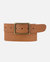 May | Classic Leather Belt With Rectangular Buckle - Sand
