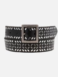 Naz | Studded Leather Belt - Black