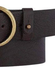 Pip 2.0 Round Buckle Leather Belt - Chocolate Brown