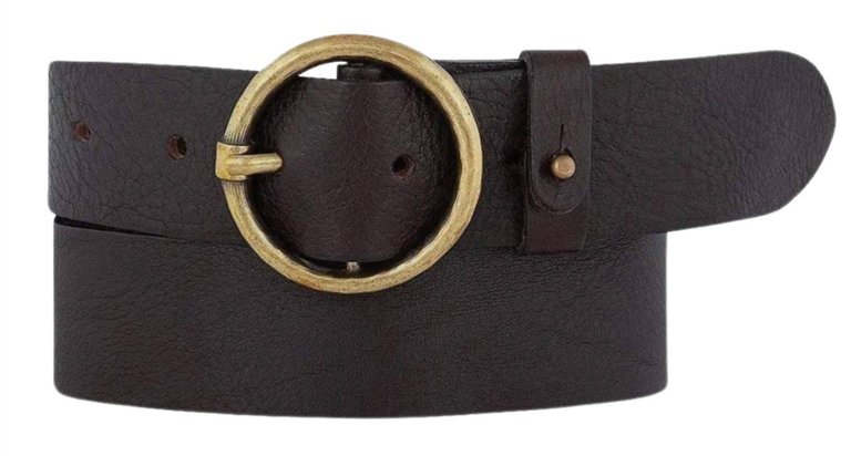 Pip 2.0 Round Buckle Leather Belt - Chocolate Brown