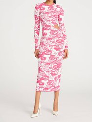 Cooper Cutout Dress - Melon Two Tone Sketch Floral