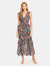 Evita Floral Print Silk Midi Dress - Black Anemone Floral