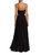 Janet Halterneck Cutout Pleated Gown In Black