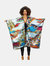 Asian Print Satin Kimono Shawl