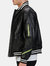 Black Leather Bomber Jacket